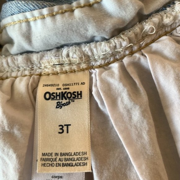 OSHKOSH B'GOSH Girls Denim Bib Dress with Sparkle Tutu, Blue & Ivory, Size: 3T - Picture 10 of 11